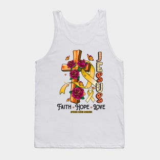 Appendix Cancer Awareness - Jesus Cross ribbon Faith Tank Top